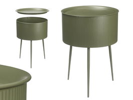 Giftdecor Mesa Auxiliar Redonda Base Verde Metal 40x40x57 cm