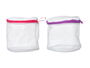 Kipit Set 2 Bolsas Lavadora Sujetador Plástico Poliéster Rosa Morado 19x29x2.5 cm (Set de 24)