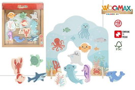 Color Baby Figuras De Madera Ocean Adventure - Set de 11 piezas