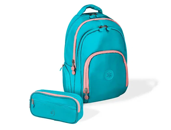 Antartik Mochila Fusion Flex Turquesa Multibolsillo 19L Impermeable Poliéster 450x180x300 mm