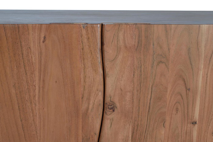 Giner y Colomer Aparador de Madera de Acacia y Metal 6 Puertas Natural 220 cm