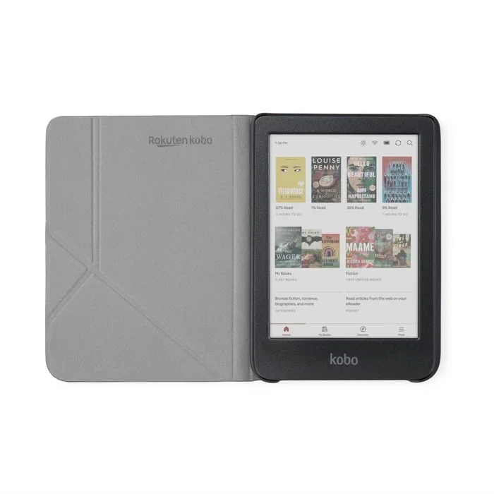 Kobo SleepCover - Funda folio negra para ereader Kobo Clara Colour/Clara BW de 15,2 cm (6") con soporte integrado
