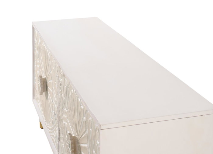 Giner y Colomer Mueble TV de Madera de Mango Blanco 170 cm con 4 Puertas