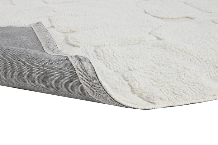DKD Home Decor Alfombra de Lana y Algodón Crudo 230x160x1 cm con Relieve