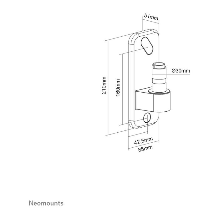 Neomounts AWL75-450WH Adaptador Pared Brazo Monitor DS70-450BL1 DS75-450BL2 Blanco Aluminio