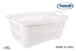 Tontarelli Cesta Ropa C/Asas 45L Cover Line Blanco 62.5x44.5x27.5 cm (12 Unidades)