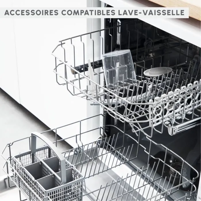 Mini Picadora MOULINEX, Bol de 500 ml, 2 velocidades, Cuchilla de acero inoxidable, Accesorio emulsionante, Made in France, Multi-Moulinette AT710110 Mini Picadora MOULINEX, Bol de 500 ml, 2 velocidades, Cuchilla de acero inoxidable, Accesorio emulsionante, Made in France, Multi-Moulinette AT710110