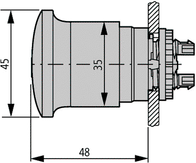 EATON ELECTRIC Interruptor de emergencia RMQ-Titan rojo