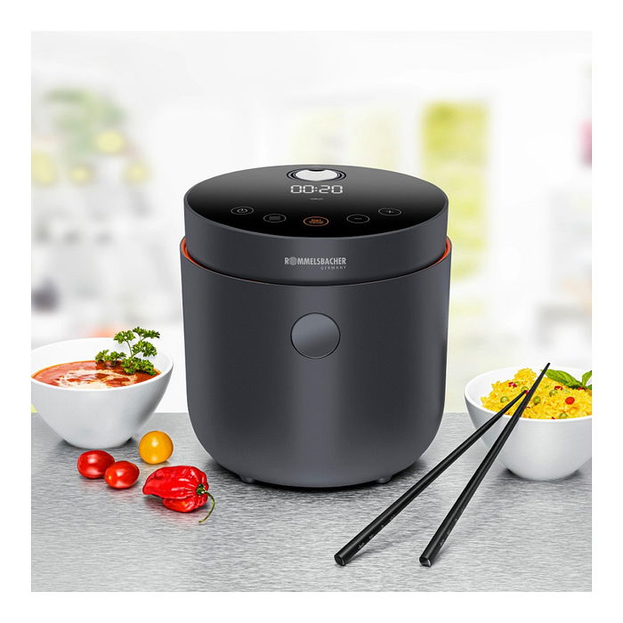 Rommelsbacher MRK 500 Reiskocher Arrocera 2 L 500 W Grafito Tocar LED Cocción al Vapor