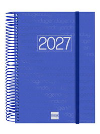 Finocam Agenda Anual 2027 Basic Year Espiral Tapa PP con Goma Azul