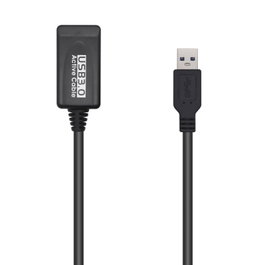 Aisens Cable USB 3.0 Prolongador con Amplificador, 5m, Negro