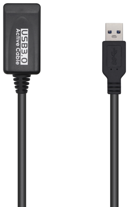 Aisens Cable USB 3.0 Prolongador con Amplificador, 5m, Negro