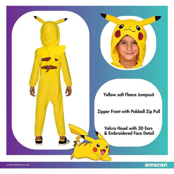 Pokemon Pikachu Suit Disfraz Infantil Talla 6-8 Años Pokemon Pikachu Suit Disfraz Infantil Talla 6-8 Años
