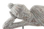 DKD Home Decor Figura de Buda de Madera Decapé Blanco 78x9x28 cm