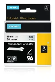 DYMO RHINO Cinta ID1-19 Negro/transparente polyester
