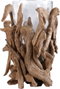 DKD Home Decor Jarrón Raíz de Teca Reciclada y Cristal Marrón 40x40x50