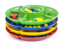 Miniland Juego de Bandejas de Clasificación con 5 Compartimentos, Set de 4 Unidades, Diámetro 26 cm