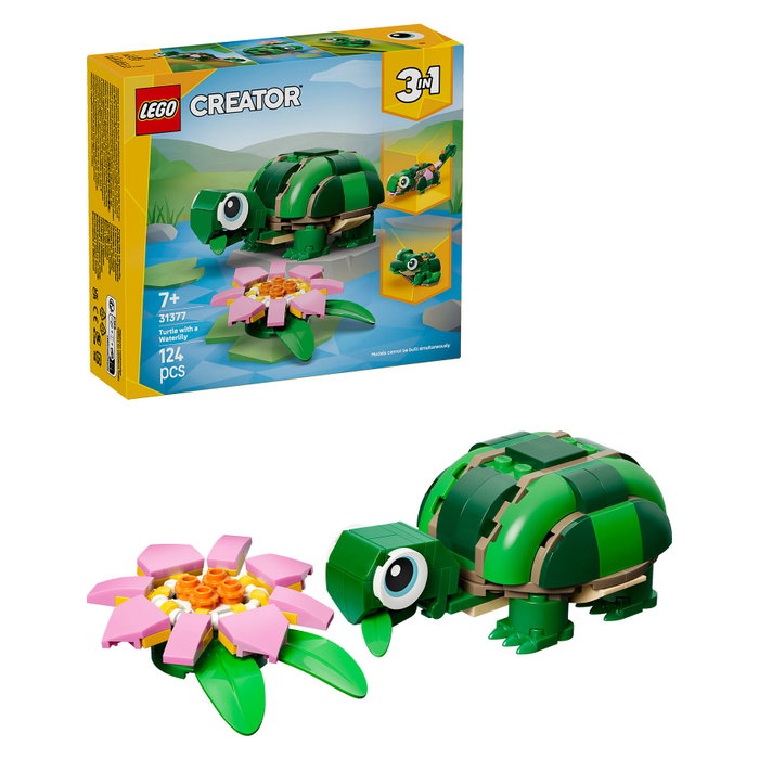 LEGO Creator Tortuga con Flor de Nenúfar 3 en 1, 124 piezas LEGO Creator Tortuga con Flor de Nenúfar 3 en 1, 124 piezas