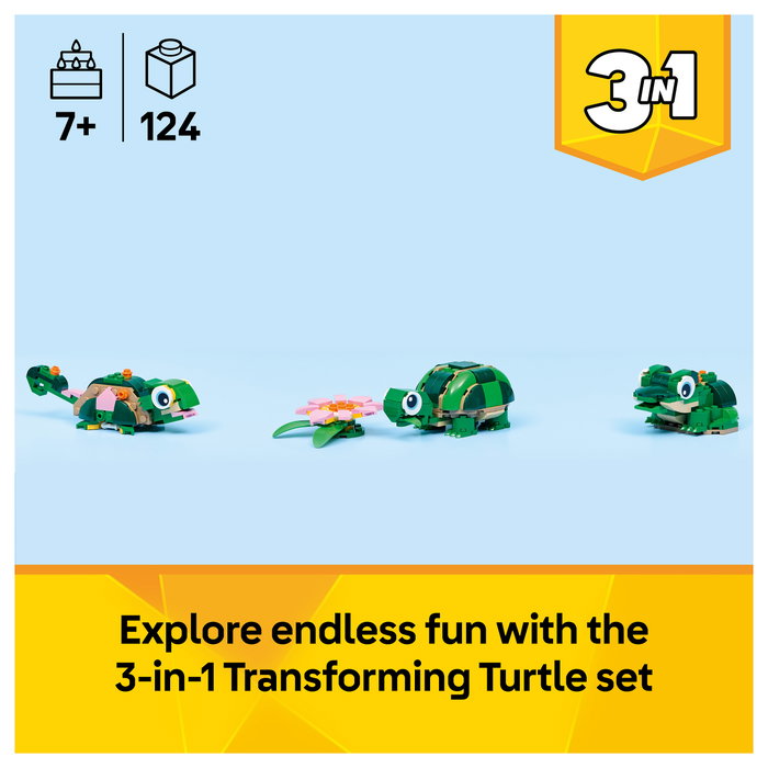 LEGO Creator Tortuga con Flor de Nenúfar 3 en 1, 124 piezas LEGO Creator Tortuga con Flor de Nenúfar 3 en 1, 124 piezas