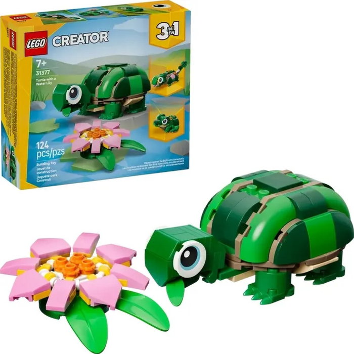 LEGO Creator Tortuga con Flor de Nenúfar 3 en 1, 124 piezas LEGO Creator Tortuga con Flor de Nenúfar 3 en 1, 124 piezas