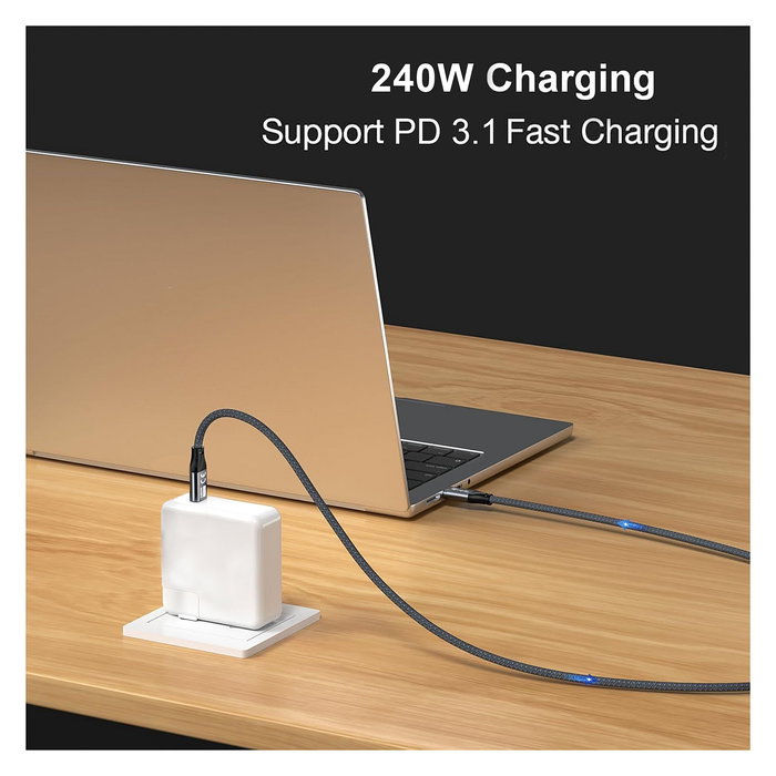 Equip Cable USB-C 3.2 Gen 2x2, USB-C a USB-C 1 m, 20 Gbps, Carga Rápida PD 240W, Video 4K 240Hz HDR, Negro