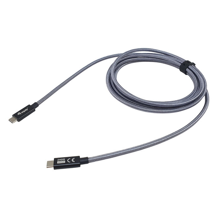 Equip Cable USB-C 3.2 Gen 2x2, USB-C a USB-C 1 m, 20 Gbps, Carga Rápida PD 240W, Video 4K 240Hz HDR, Negro