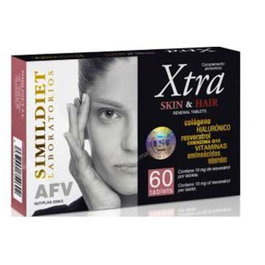 SIMILDIET Xtra Skin & Hair 60 Comp. Colágeno y Resveratrol para Piel y Cabello