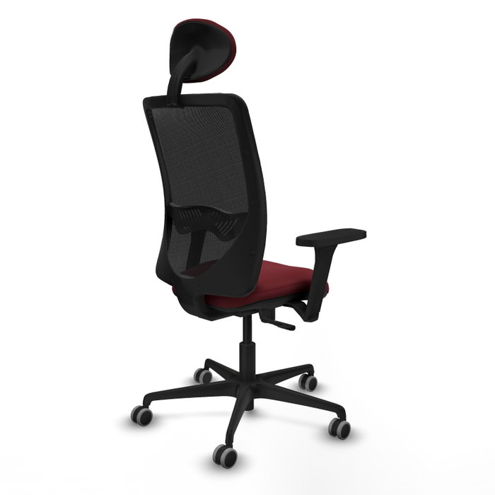 PIQUERAS Y CRESPO Silla de oficina Zulema con mecanismo Sincro, Granate y Negro