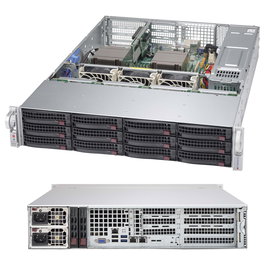 Supermicro 2U Servidor Rack 12 Bahías 3.5" Hot-Swap SATA/SAS, 2 Fuentes de Alimentación 1200W, Chasis CSE-826BE16-R1K28LPB Sin Sistema Operativo