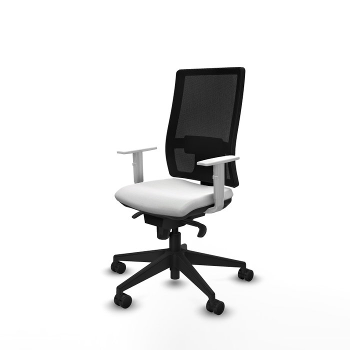 PIQUERAS Y CRESPO Silla de oficina Horna con mecanismo Sincro, Blanco y Negro