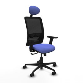 PIQUERAS Y CRESPO Silla de oficina Zulema, Mecanismo Sincro, Azul claro/Negro