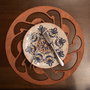 Hermia Salvamanteles Rosa de Madera Hechos a Mano Set de 4 Piezas 36x36 cm Elegancia y Calidez para Mesa de Comedor