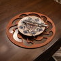 Hermia Salvamanteles Rosa de Madera Hechos a Mano Set de 4 Piezas 36x36 cm Elegancia y Calidez para Mesa de Comedor
