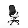 PIQUERAS Y CRESPO Silla de oficina Cilanco con mecanismo Sincro/Traslack, Blanco y Negro