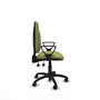 Silla de oficina Algarra con mecanismo Asincro tapizada con Tela color Verde oliva. Equipada con Base poliamida negra, Brazos fijos y Ruedas de nailon 50 mm