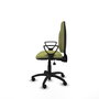 Silla de oficina Algarra con mecanismo Asincro tapizada con Tela color Verde oliva. Equipada con Base poliamida negra, Brazos fijos y Ruedas de nailon 50 mm