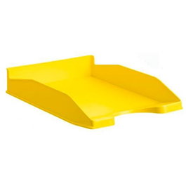 Archivo 2000 345x255x60 mm Archivo Bandeja Apilable de 3 Posiciones con Fondo Liso, para DIN A4 y Folio, Color Amarillo (Pack de 6) (Set de 6)