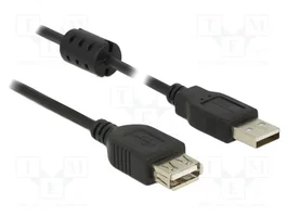 DeLOCK Cable de extensión USB 2.0 Tipo-A macho a hembra, 5 m, Negro