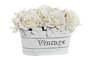 DKD Home Decor Flor Shabby Blanco 15 x 17 x 24 cm (2 Unidades)