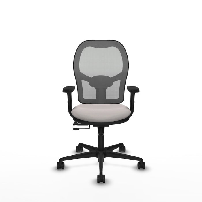 PIQUERAS Y CRESPO Silla de oficina Jorquera con mecanismo Sincro/Traslack, Blanco y Gris