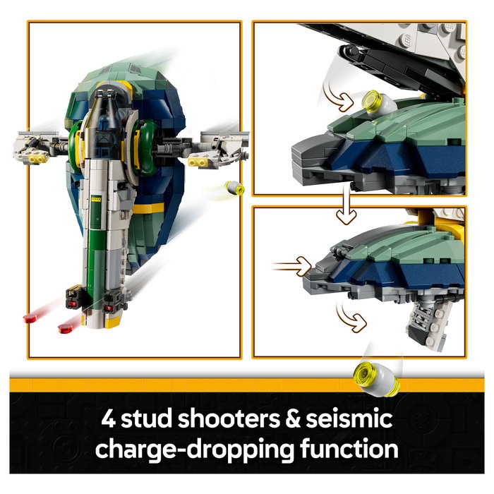 LEGO Star Wars 75433 Nave Estelar de Jango Fett con 3 minifiguras, 707 piezas inevitablemente detallada de El Ataque de los Clones LEGO Star Wars 75433 Nave Estelar de Jango Fett con 3 minifiguras, 707 piezas inevitablemente detallada de El Ataque de los Clones