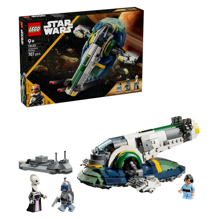 LEGO Star Wars 75433 Nave Estelar de Jango Fett con 3 minifiguras, 707 piezas inevitablemente detallada de El Ataque de los Clones LEGO Star Wars 75433 Nave Estelar de Jango Fett con 3 minifiguras, 707 piezas inevitablemente detallada de El Ataque de los Clones