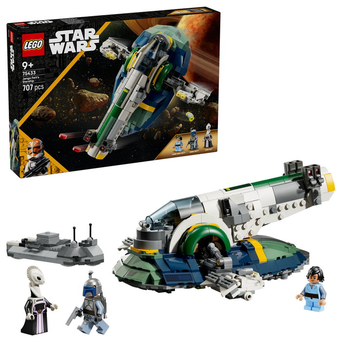 LEGO Star Wars 75433 Nave Estelar de Jango Fett con 3 minifiguras, 707 piezas inevitablemente detallada de El Ataque de los Clones LEGO Star Wars 75433 Nave Estelar de Jango Fett con 3 minifiguras, 707 piezas inevitablemente detallada de El Ataque de los Clones