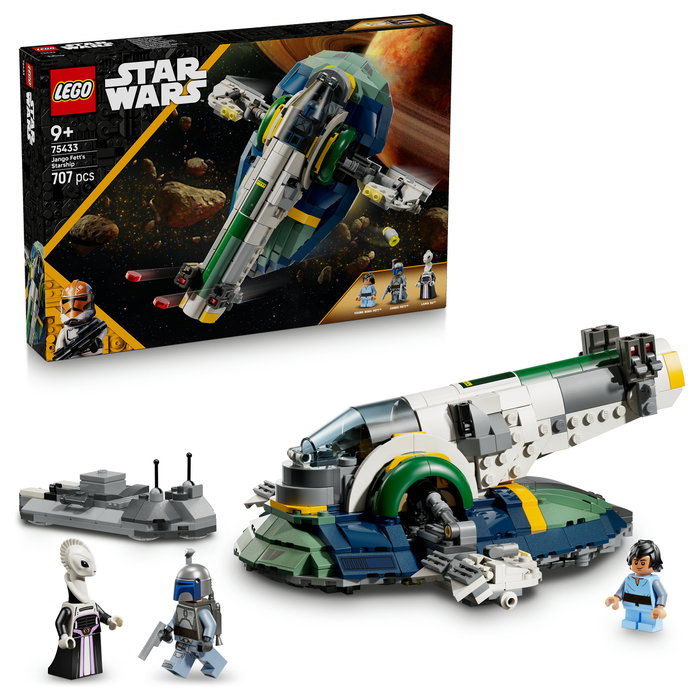 LEGO Star Wars 75433 Nave Estelar de Jango Fett con 3 minifiguras, 707 piezas inevitablemente detallada de El Ataque de los Clones LEGO Star Wars 75433 Nave Estelar de Jango Fett con 3 minifiguras, 707 piezas inevitablemente detallada de El Ataque de los Clones