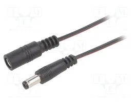 BQ CABLE Cable de alimentación plano DC 5,5/2,1 mm, 2m, negro