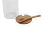 DKD Home Decor Set de 3 Azucareros de Borosilicato y Bambú con Cuchara Natural