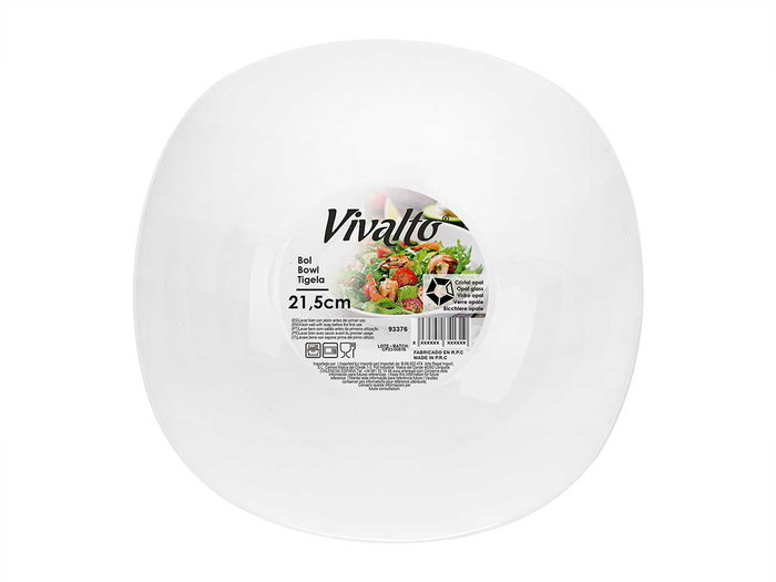 Vivalto Bol Cuadrado Opal Blanco 21,5x21,5x7 cm (Set de 24)