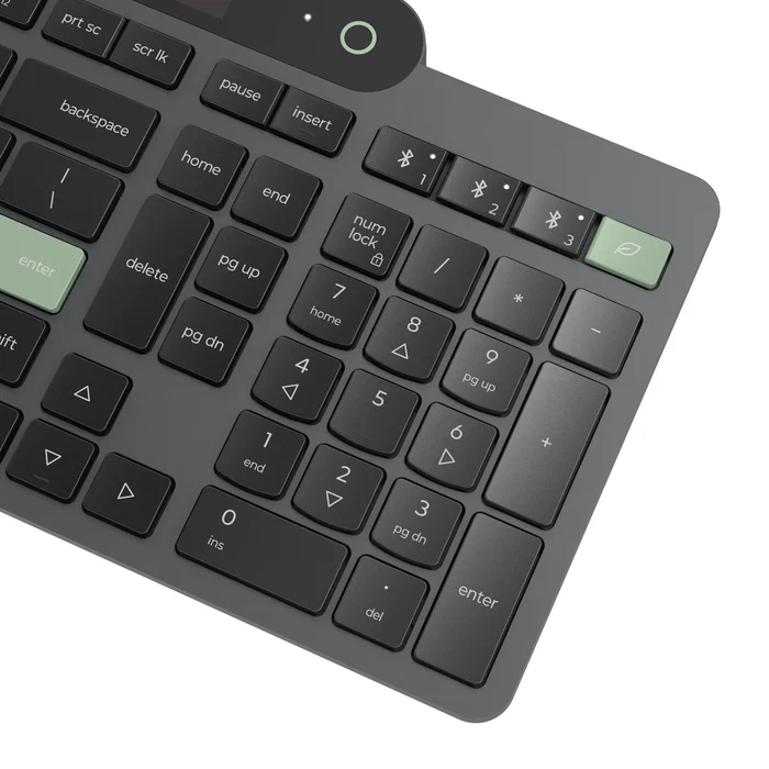 Lenovo Teclado Bluetooth Inalámbrico Autocargable Solar ES 172 - Español, Negro/Verde, 109 Teclas, Layout Completo, Conexión Multi-Dispositivo, Windows 10/11