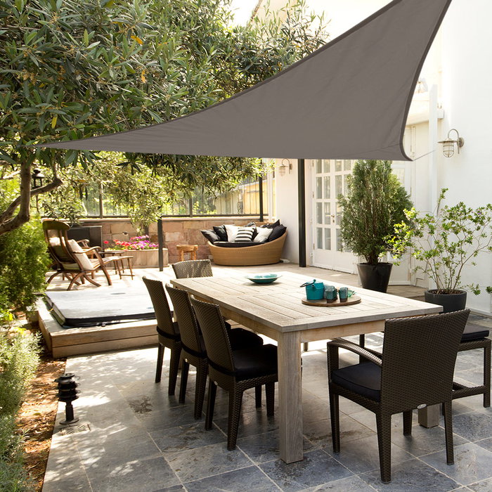 Aktive Garden Toldo de sombra triangular gris antracita 500x500x500 cm
