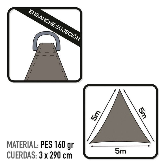 Aktive Garden Toldo de sombra triangular gris antracita 500x500x500 cm